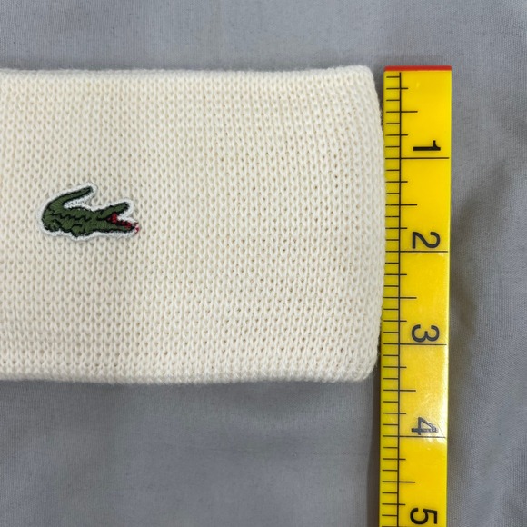 Lacoste Knit Headband Cream Croc Logo Warm Winter Sports Accessories New‎ - Picture 6 of 10
